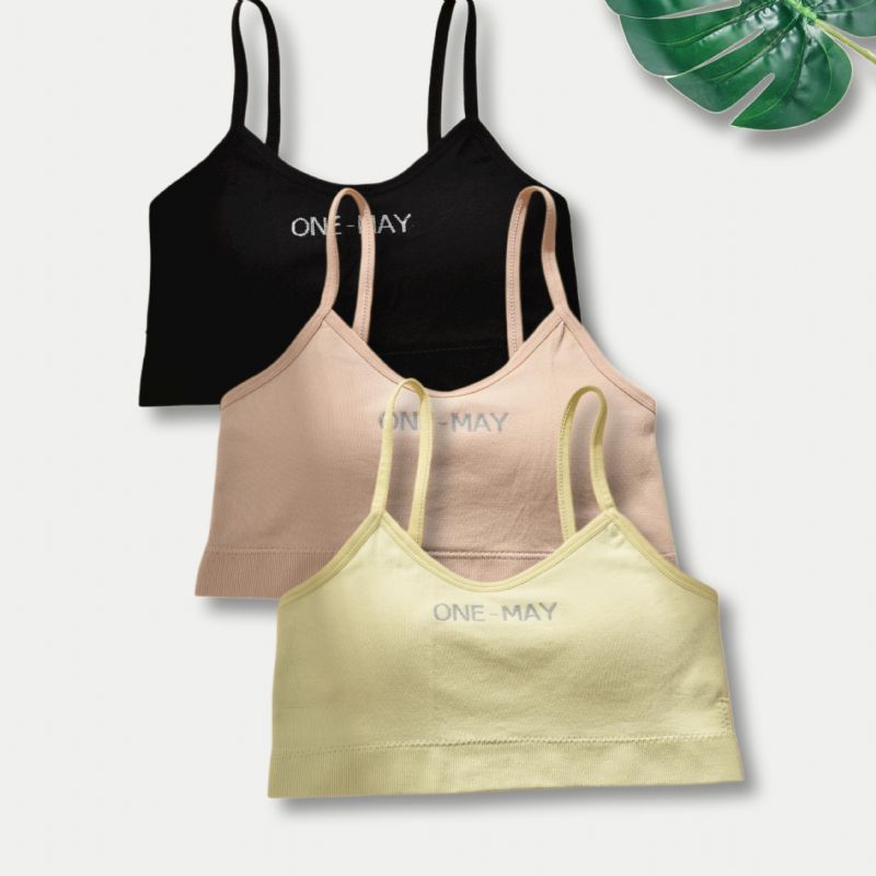 3 Stk Piger Blød Sports-bh Comfort Camisole Vest Med Aftagelig Pude