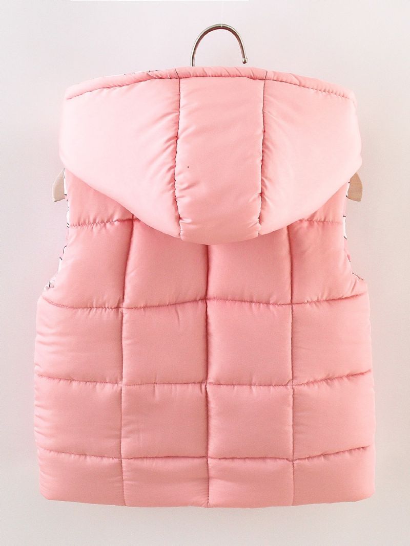 Toddler Piger Pink Elephant Print Down Vest