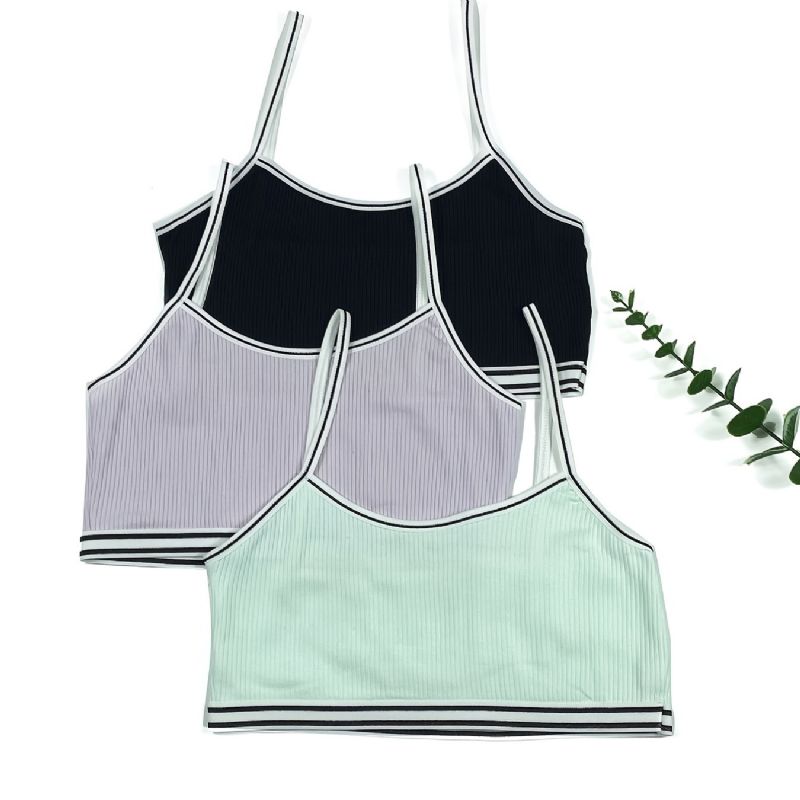 3 Stk / Sæt Pige Bh Bomuld Bralette Tank Top