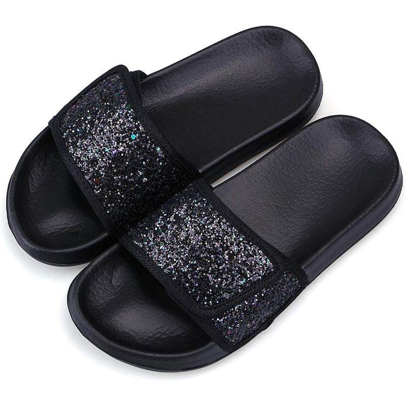 Piger Glitter Sliders Skridsikker Letvægts Beach Pool Hjemmesko Indendørs Udendørs