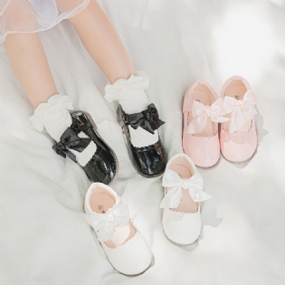 Piger Mary Jane Flats Blødsålede Anti-slip Ballet Bow Princess Sko