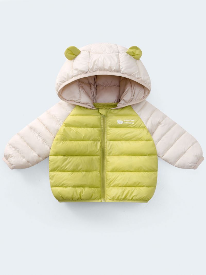 Småbørn Piger Vinter Polyester Varm Stripe Frakke Børne Hættejakke Baby Warm Outwear