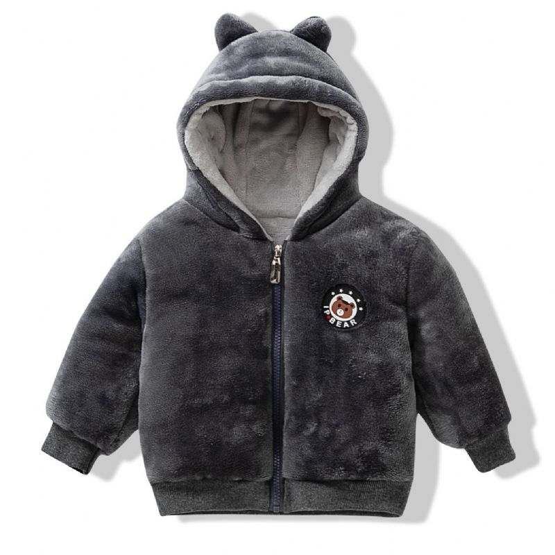 Toddler Drenge Bear Patch Tyk Frakke