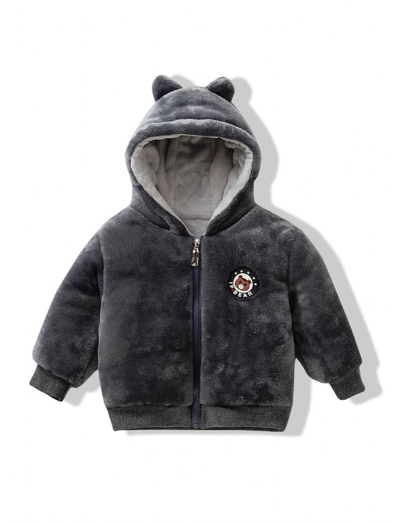 Toddler Drenge Bear Patch Tyk Frakke