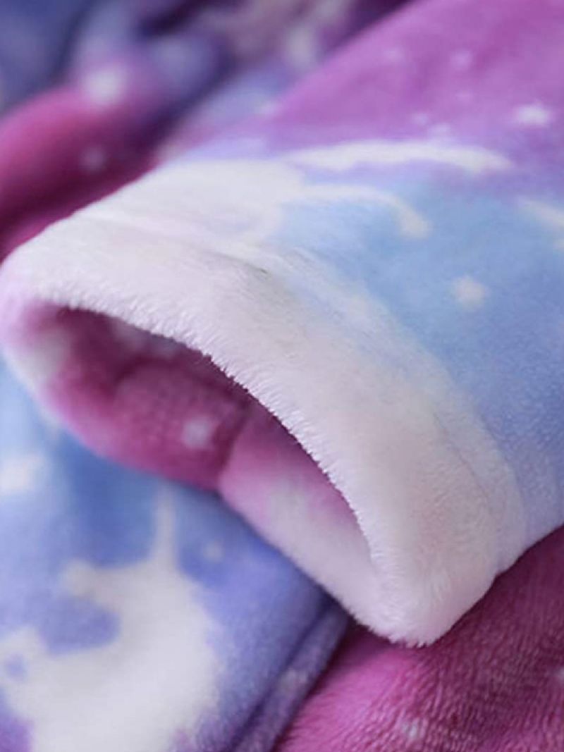 Babypiger Hættebadekåbe Unicorn Flanell Pyjamas Blødt Varmt Bælte Nattøj Vinter Børnetøj