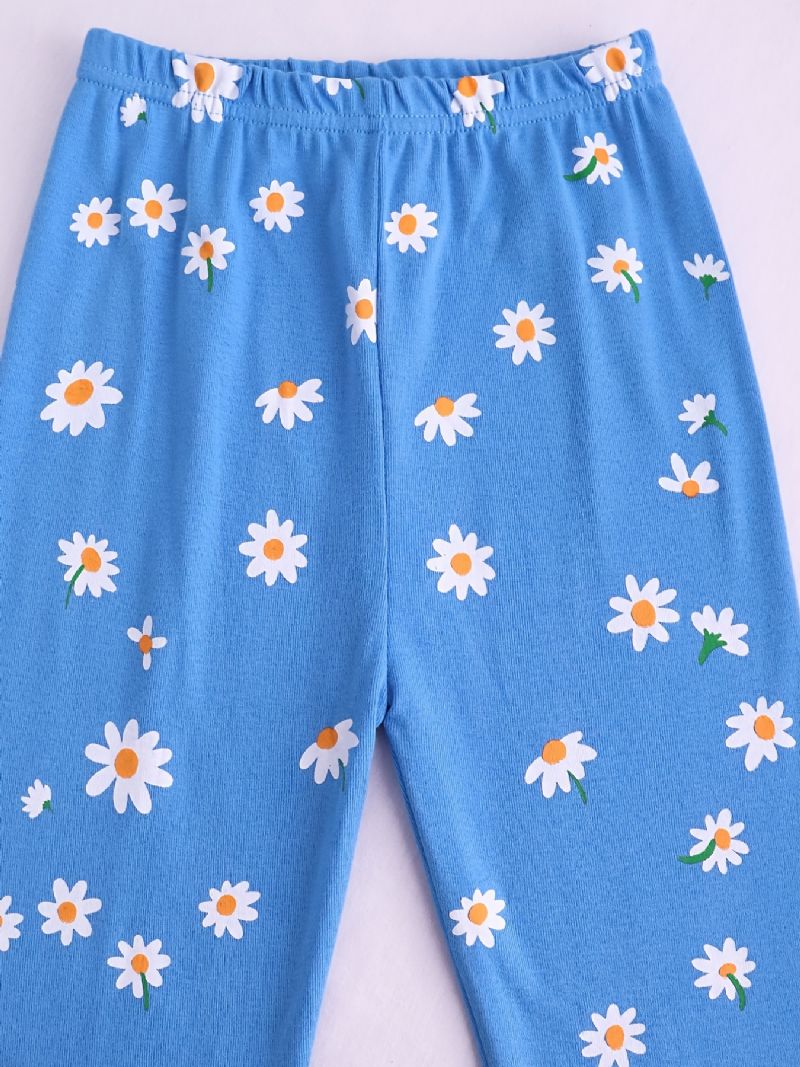 Piger Pyjamas Daisy Print Rund Hals Langærmet Top & Bukser Sæt