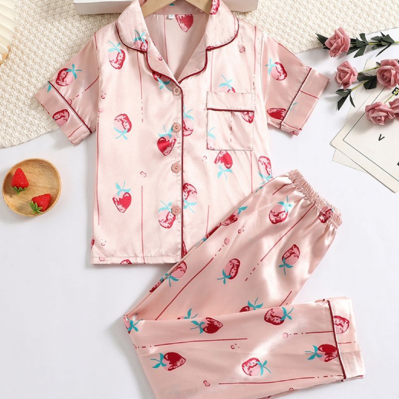 Piger Strawberry Kortærmede Bukser Loungewear