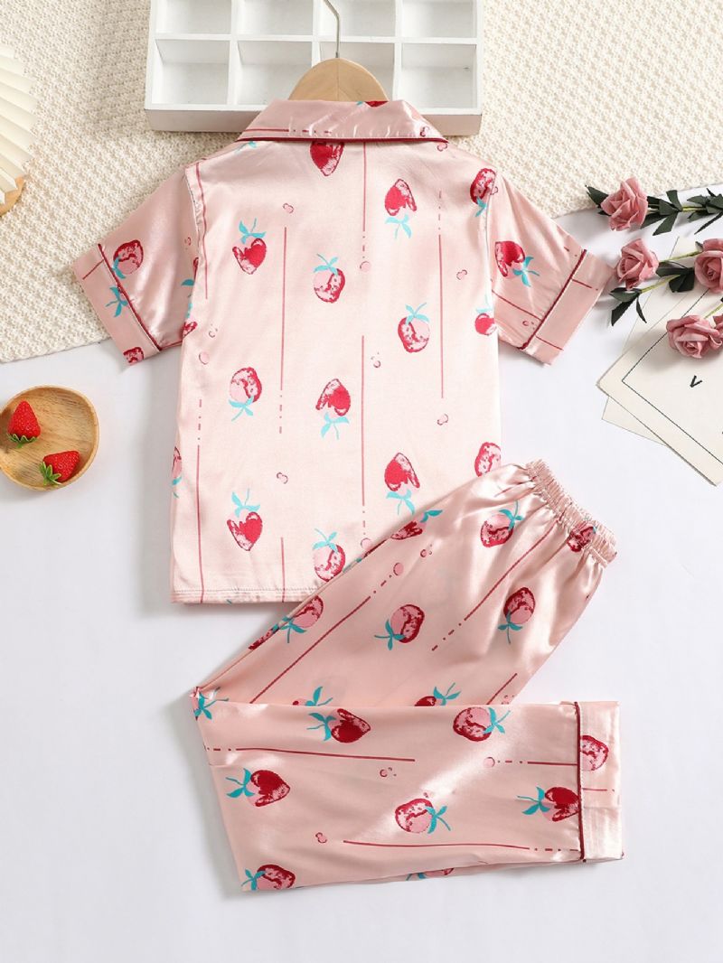 Piger Strawberry Kortærmede Bukser Loungewear