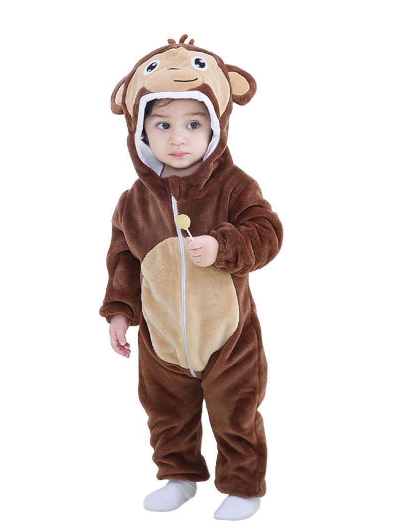 Toddler Baby Fleece Hættedragt Cosplay Jumpsuit Til Drenge Piger Babytøj Vinter Nyt