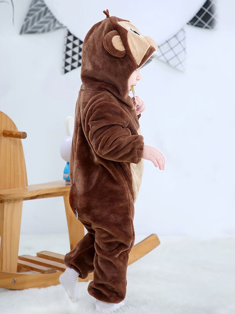 Toddler Baby Fleece Hættedragt Cosplay Jumpsuit Til Drenge Piger Babytøj Vinter Nyt