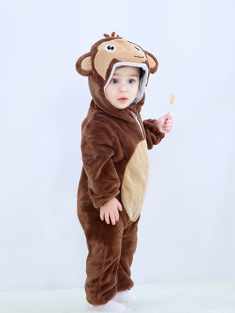 Toddler Baby Fleece Hættedragt Cosplay Jumpsuit Til Drenge Piger Babytøj Vinter Nyt