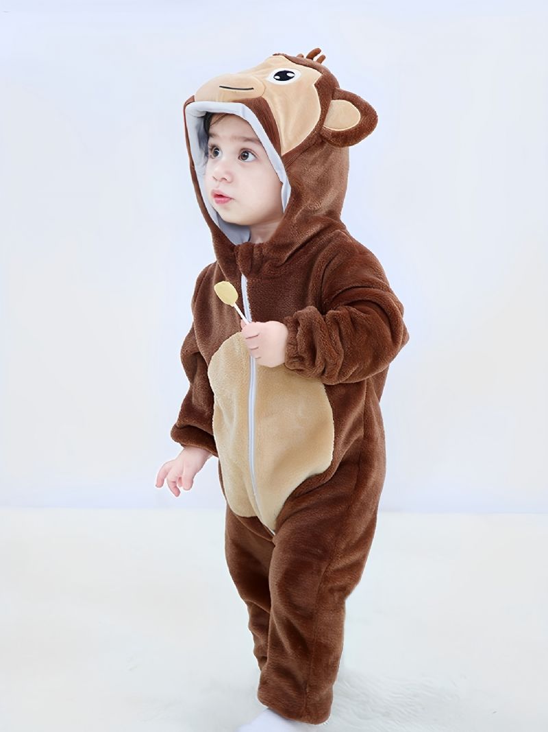 Toddler Baby Fleece Hættedragt Cosplay Jumpsuit Til Drenge Piger Babytøj Vinter Nyt