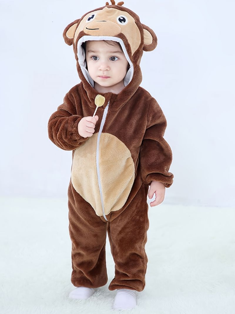 Toddler Baby Fleece Hættedragt Cosplay Jumpsuit Til Drenge Piger Babytøj Vinter Nyt