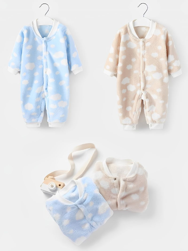 Toddler Baby Fleece Sød Blød Varm Pyjamas Jumpsuit