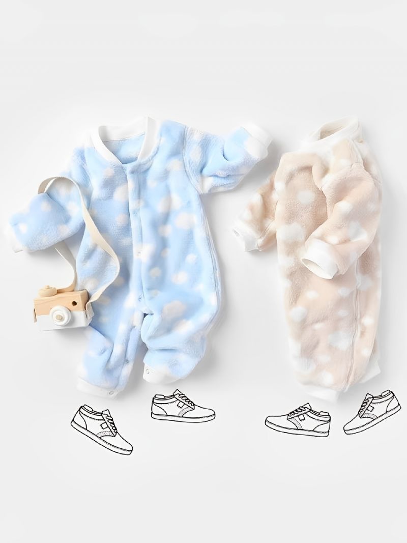 Toddler Baby Fleece Sød Blød Varm Pyjamas Jumpsuit