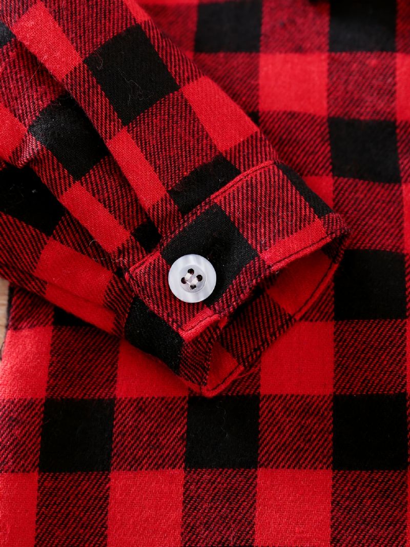 Baby Drenge Piger Plaid Jumpsuit Onesie Babytøj