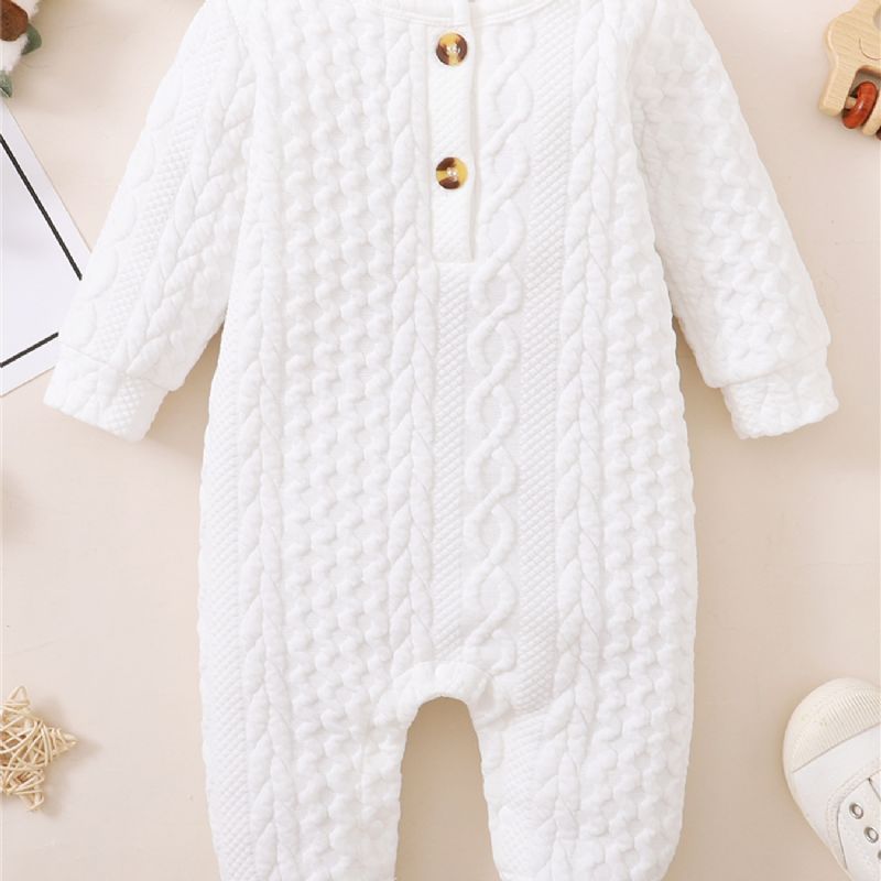 Baby Ensfarvet Langærmet Jumpsuit