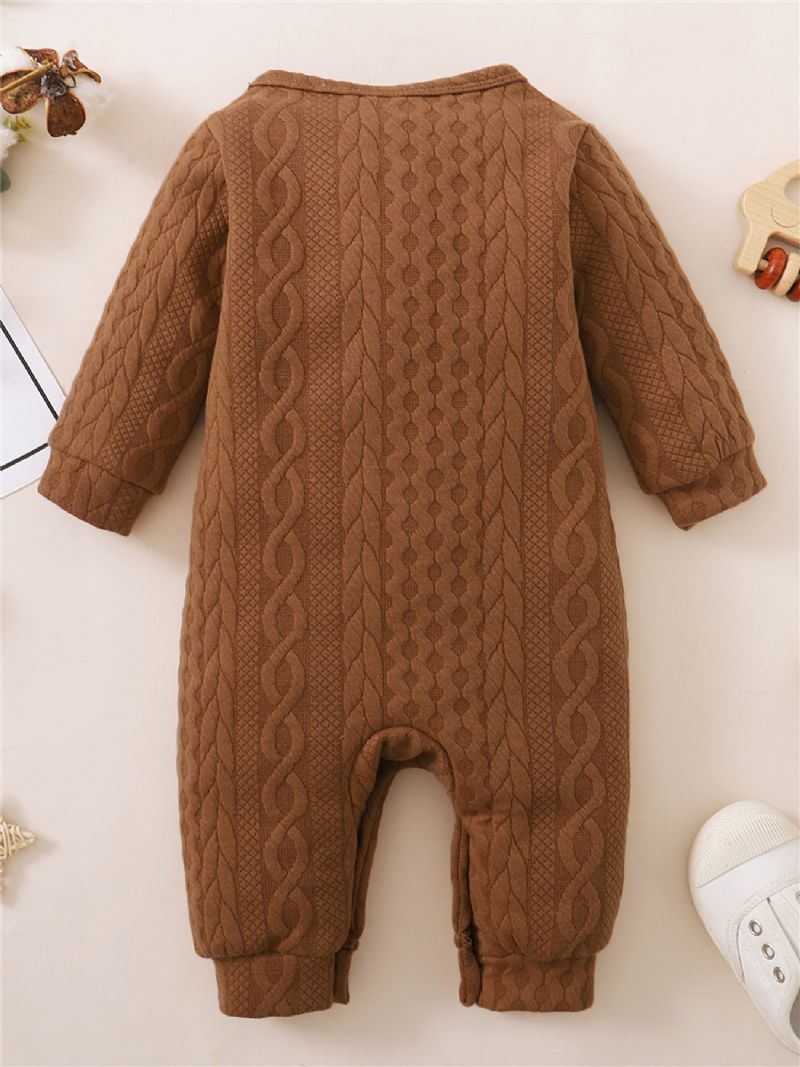 Baby Ensfarvet Langærmet Jumpsuit