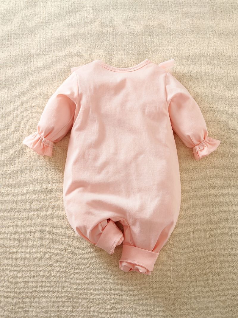 Baby Langærmet Sød Svanemønster Romper Jumpsuit Babytøj