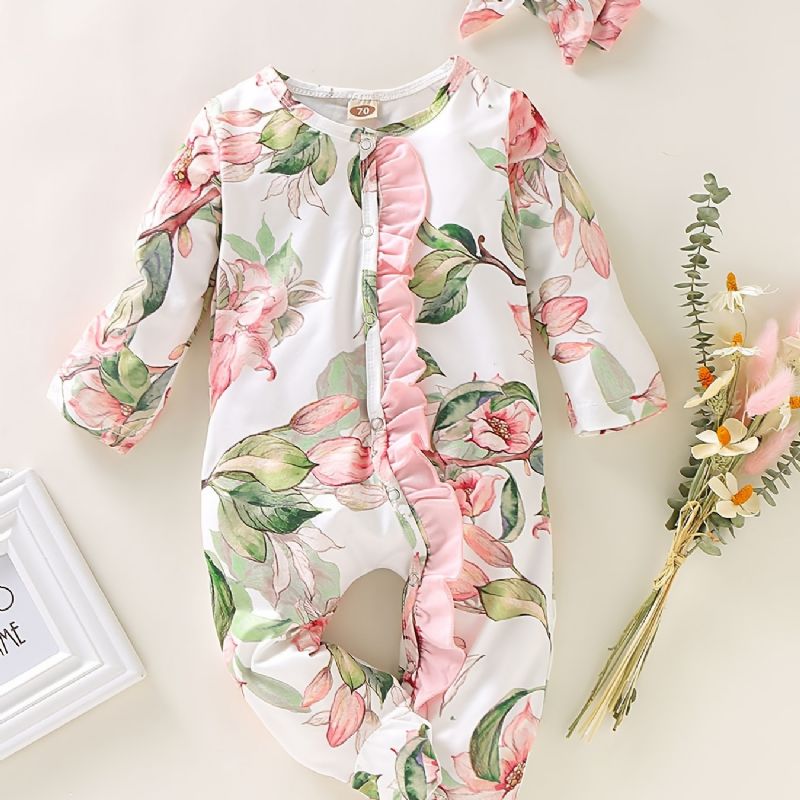 Baby Pige Blomster Romper & Jumpsuit Babytøj Outfits