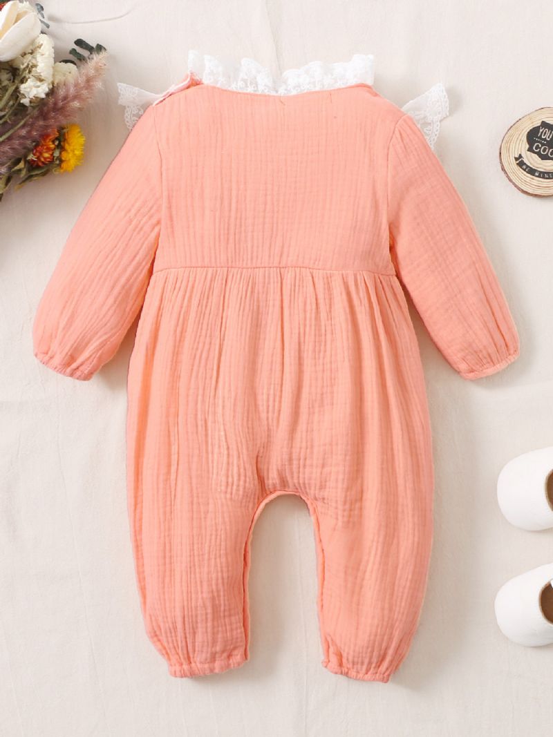 Baby Piger Blonde Flæse Langærmet Jumpsuit Romper Babytøj