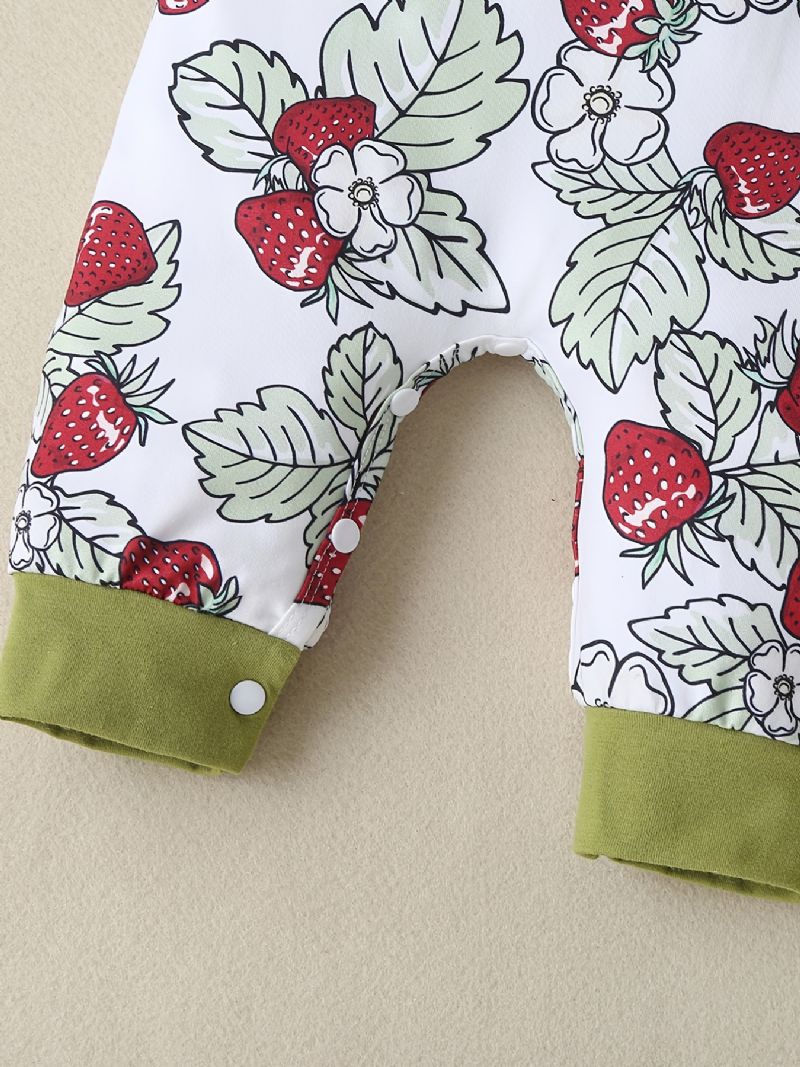 Baby Piger Flæse Langærmet Blomsterprint Jumpsuit Babytøj