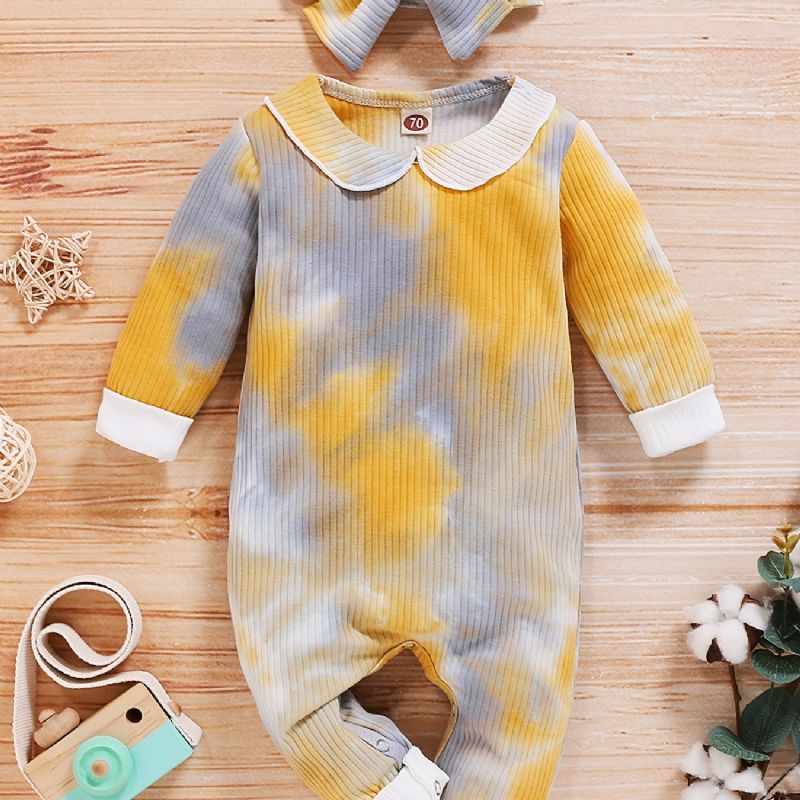 Baby Piger Flæsehals Tie Dye Jumpsuit Rompers