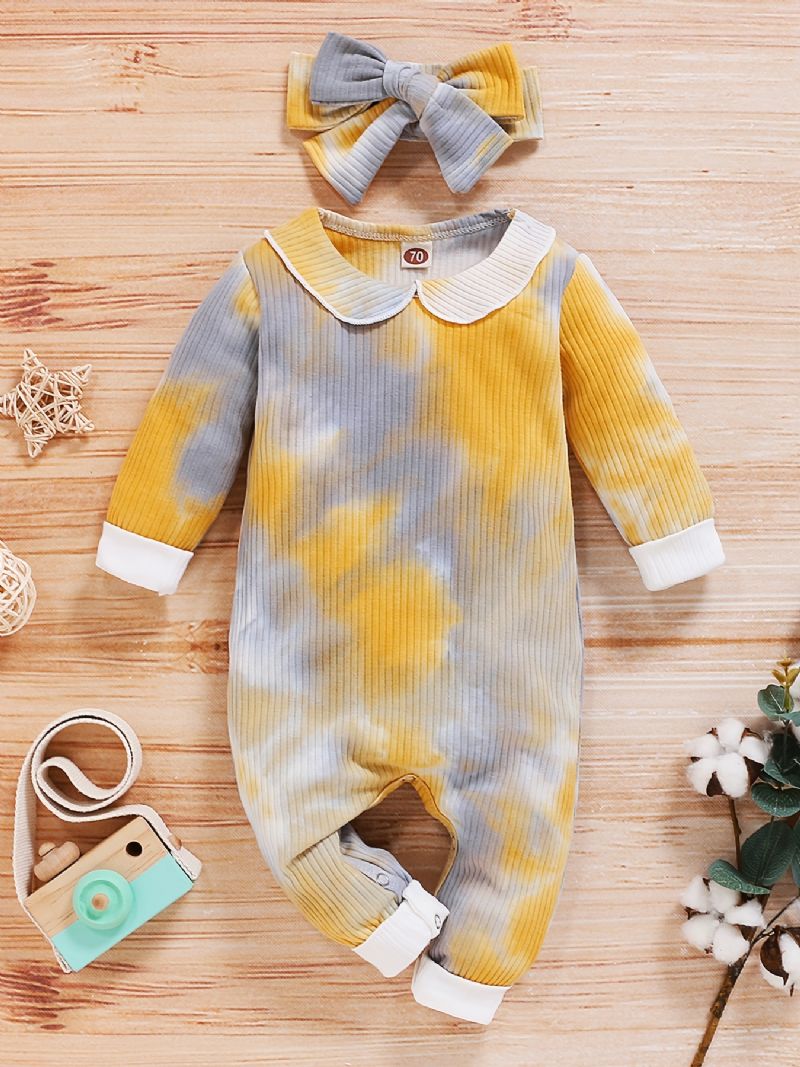 Baby Piger Flæsehals Tie Dye Jumpsuit Rompers