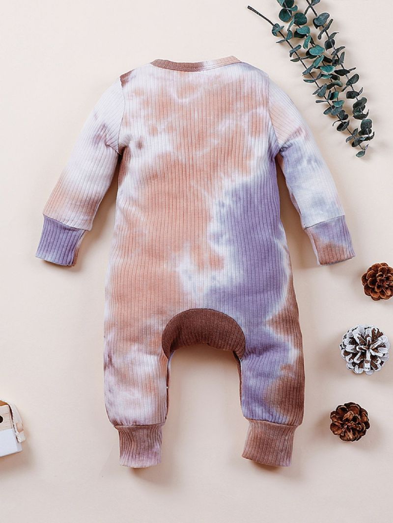 Baby Piger Langærmede Jumpsuits Tie Dye Rompers Til Efterår Vinter Ny