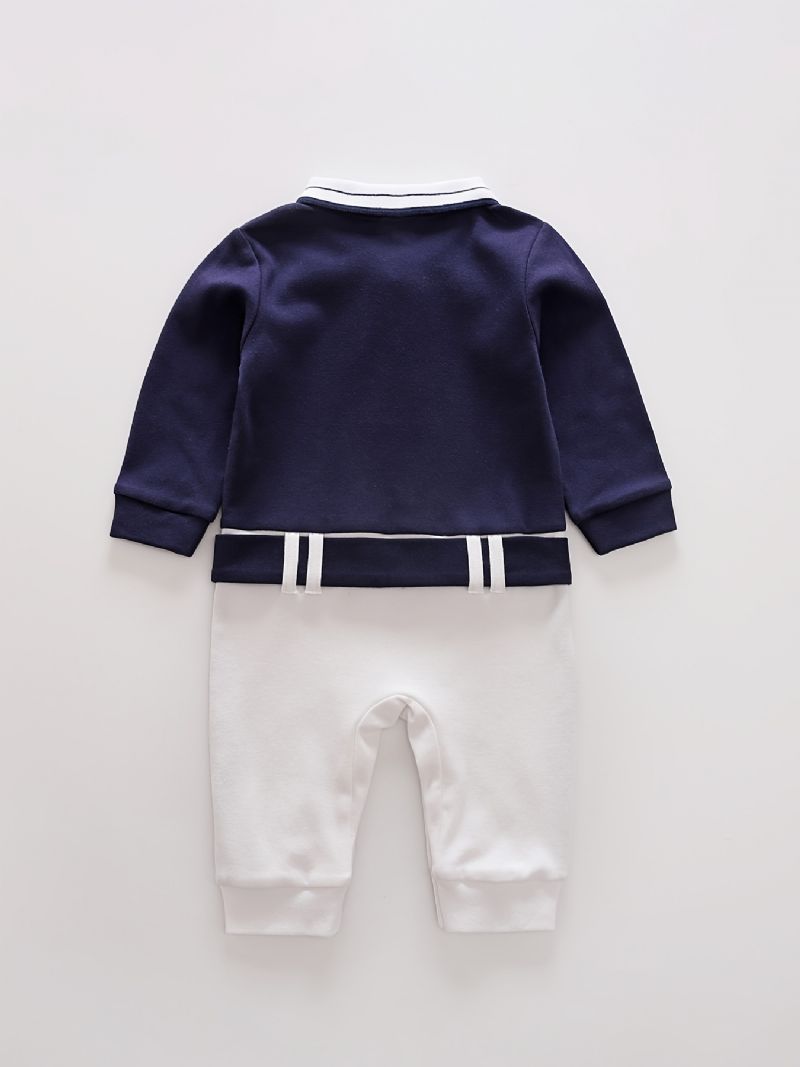 Baby Piger Polo Neck Gentleman Jumpsuit Babytøj