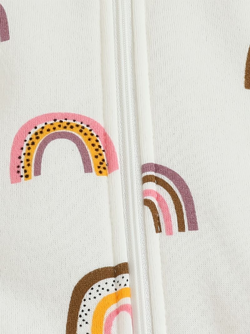 Baby Piger Sweet Rainbow Print Hættetrøje Langærmet Jumpsuit