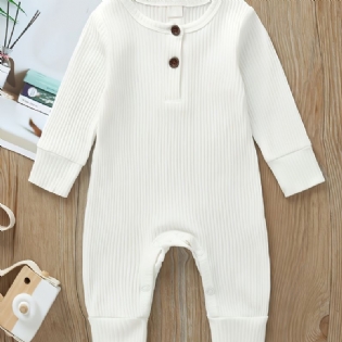 Baby Sød Ensfarvet Langærmet Jumpsuit