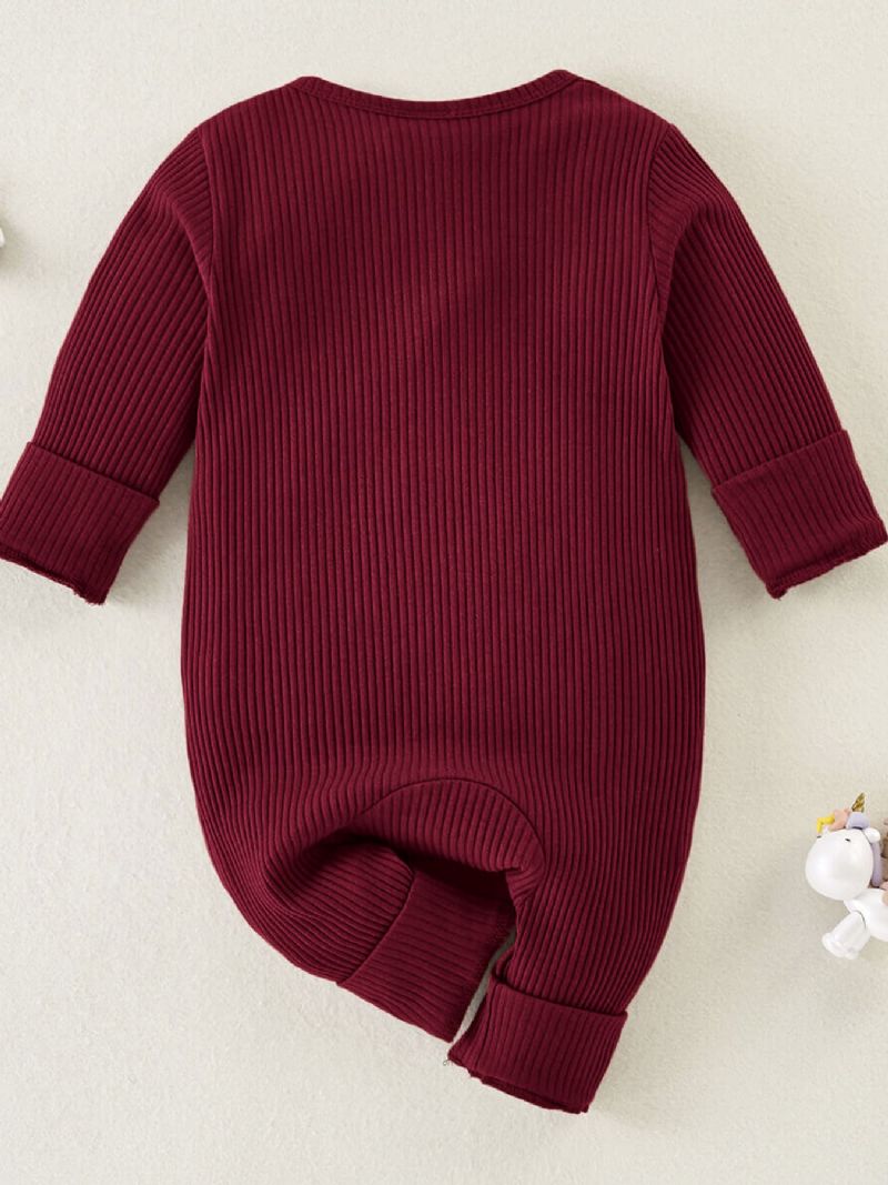 Baby Sød Ensfarvet Langærmet Jumpsuit