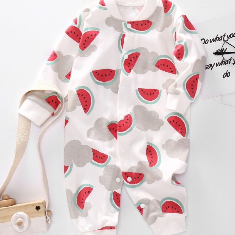 Baby Vandmelon Print Langærmet Jumpsuit