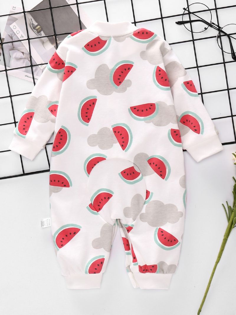 Baby Vandmelon Print Langærmet Jumpsuit