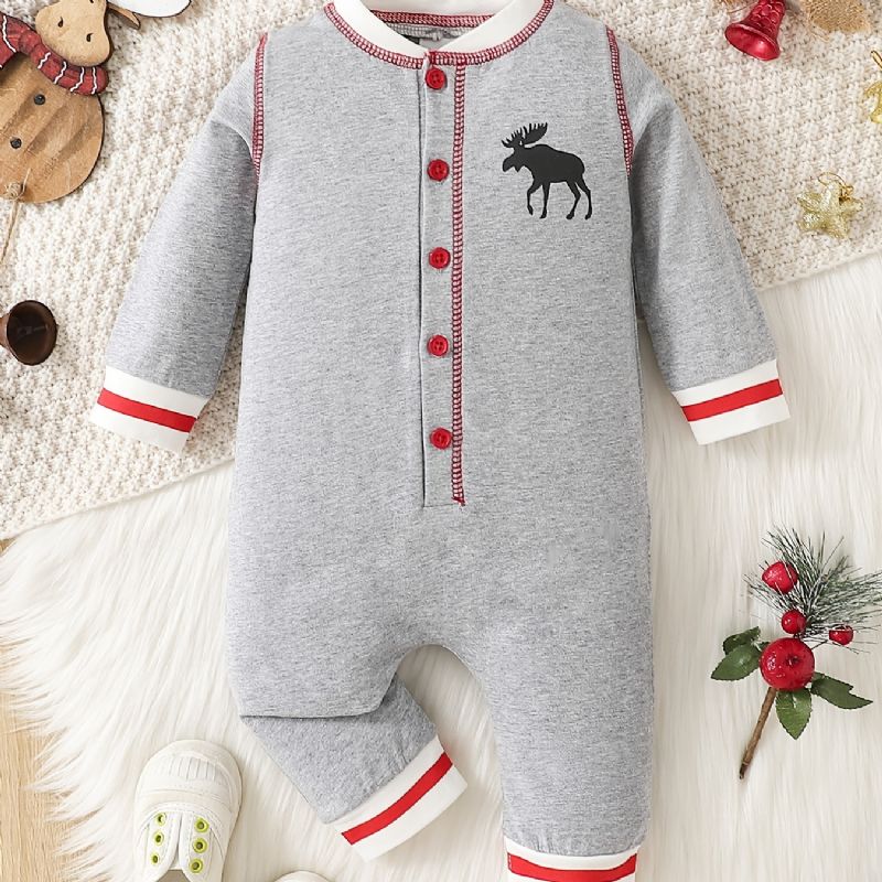 Babypiger Jumpsuit Unisex Rompers Med Eik Print Til Jul