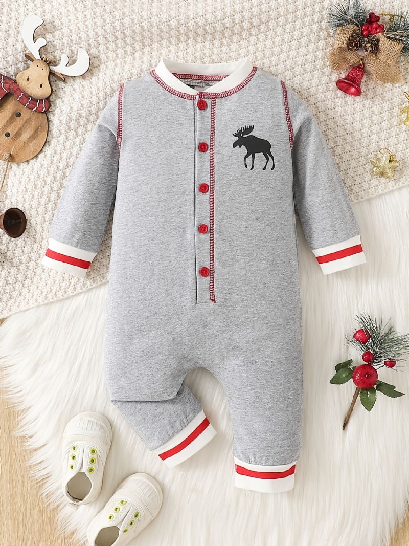 Babypiger Jumpsuit Unisex Rompers Med Eik Print Til Jul