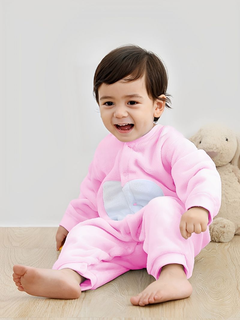 Børnenes Pink Heart Warm Langærmet Jumpsuit Vintertøj