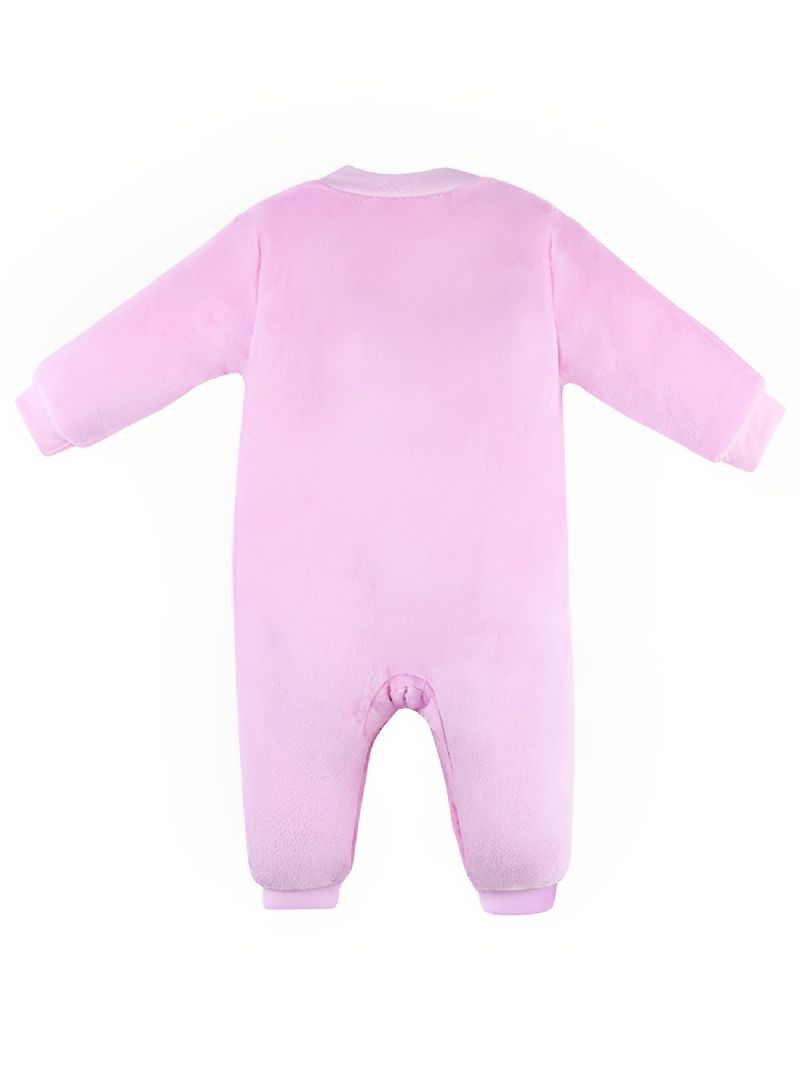 Børnenes Pink Heart Warm Langærmet Jumpsuit Vintertøj