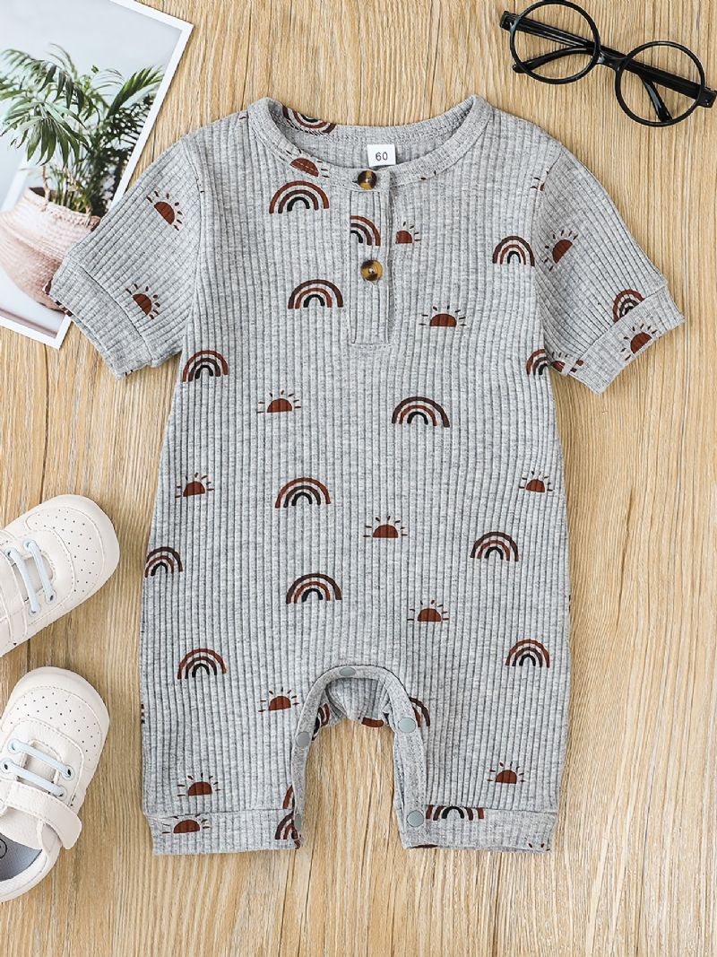 Drenge Piger Tegneserietryk Romper Jumpsuit Unisex Babytøj