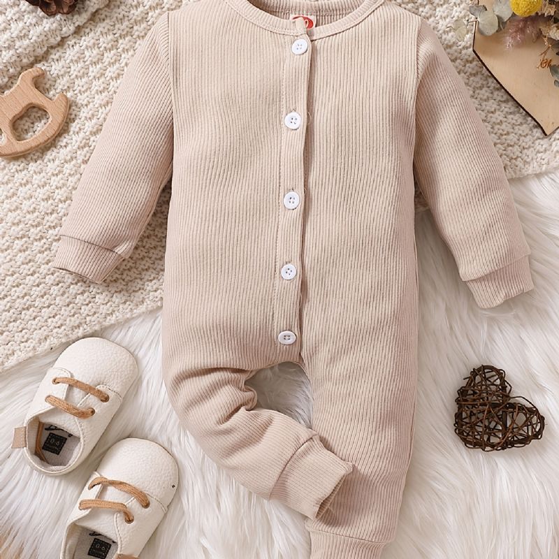 Juleprisnedskæringer Newborn Baby Jumpsuit Unisex Langærmet Knappede Trøjer