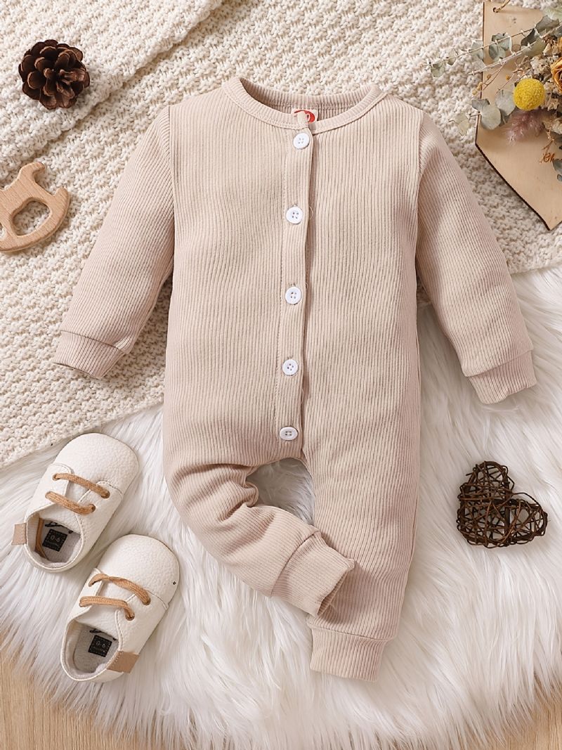 Juleprisnedskæringer Newborn Baby Jumpsuit Unisex Langærmet Knappede Trøjer