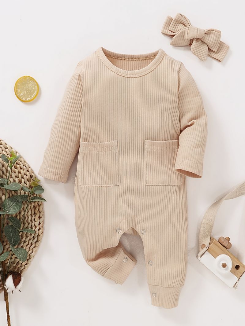 Newborn Baby Lang Jumpsuit Romper One Piece Til Drenge Piger Babytøj