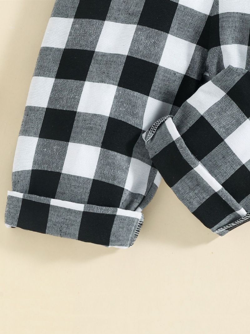 Ny Efterår Og Vinter Plaid Afslappet Jumpsuit Til Drenge Og Piger