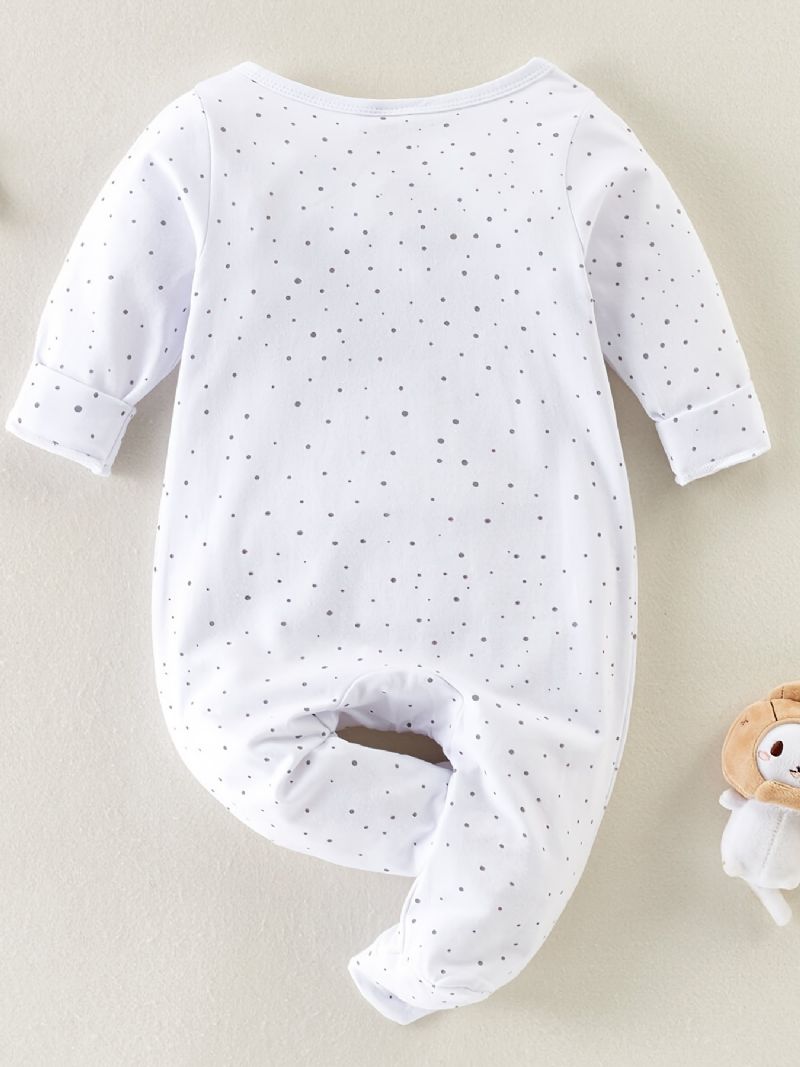 Nyfødt Spædbarn Romper Brev Print Langærmet Jumpsuit Baby Drenge Piger