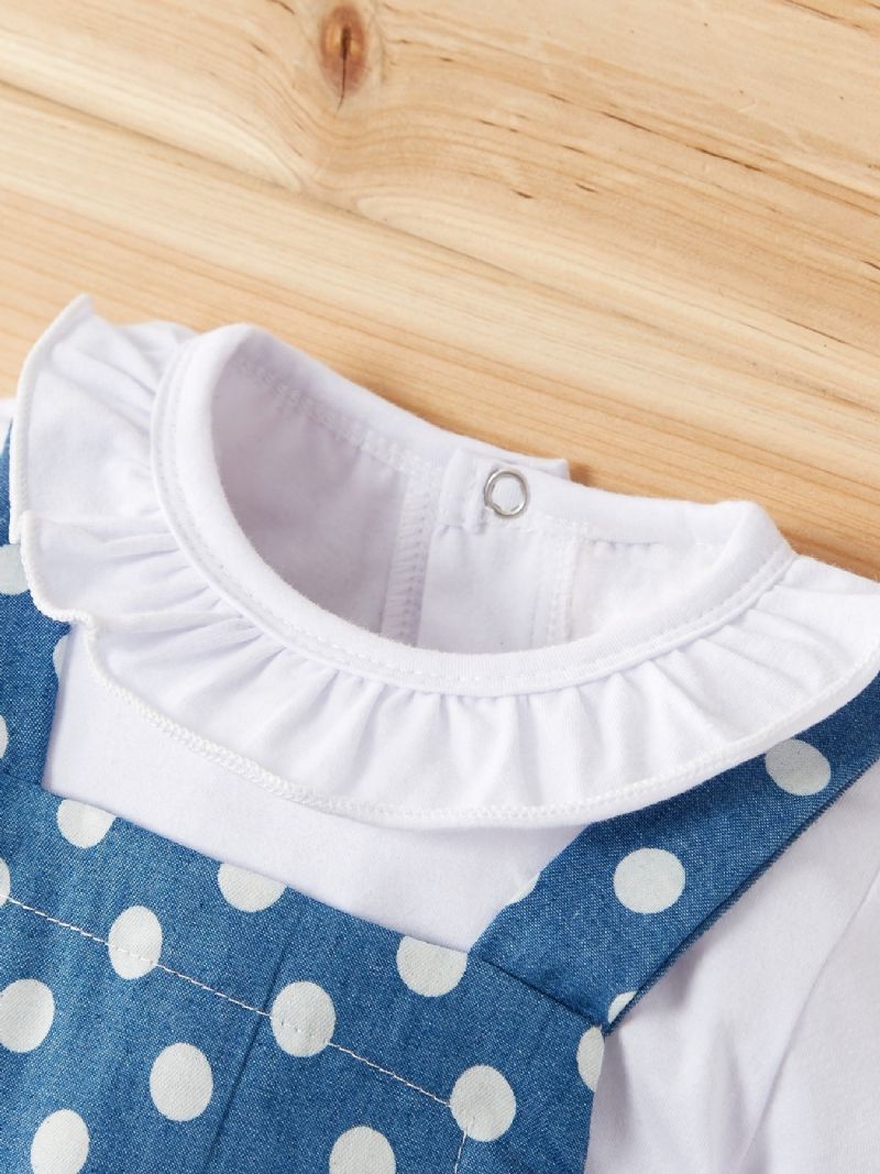 Pige Polka Dot Denim Baby Jumpsuit