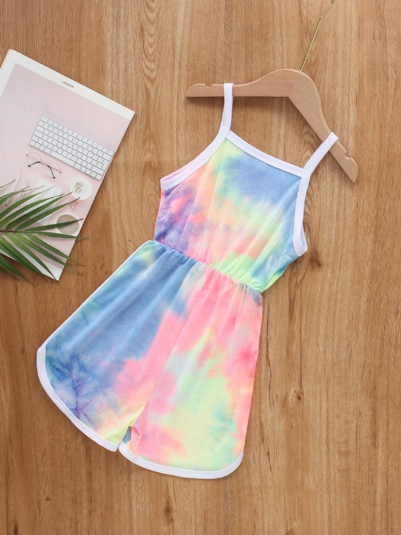 Piger Casual Tie Dye Print Suspender Jumpsuit