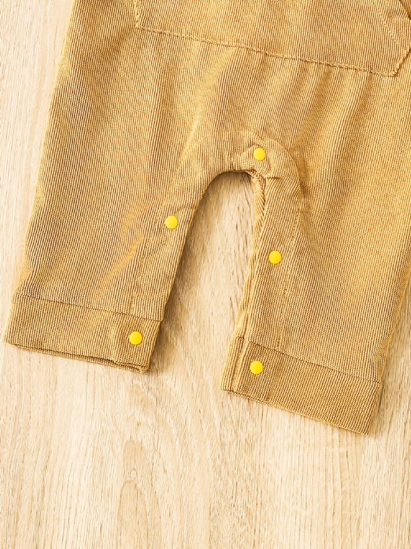 Piger Corduroy Jumpsuit Romper Ensfarvet Babytøj