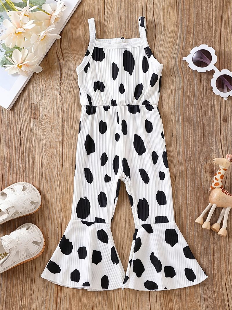 Piger Print Ærmeløse Flared Bukser Romper Jumpsuit Babytøj