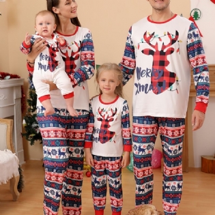 Toddler Baby Christmas Deer Print Langærmet Jumpsuit Rompers Til Drenge Piger